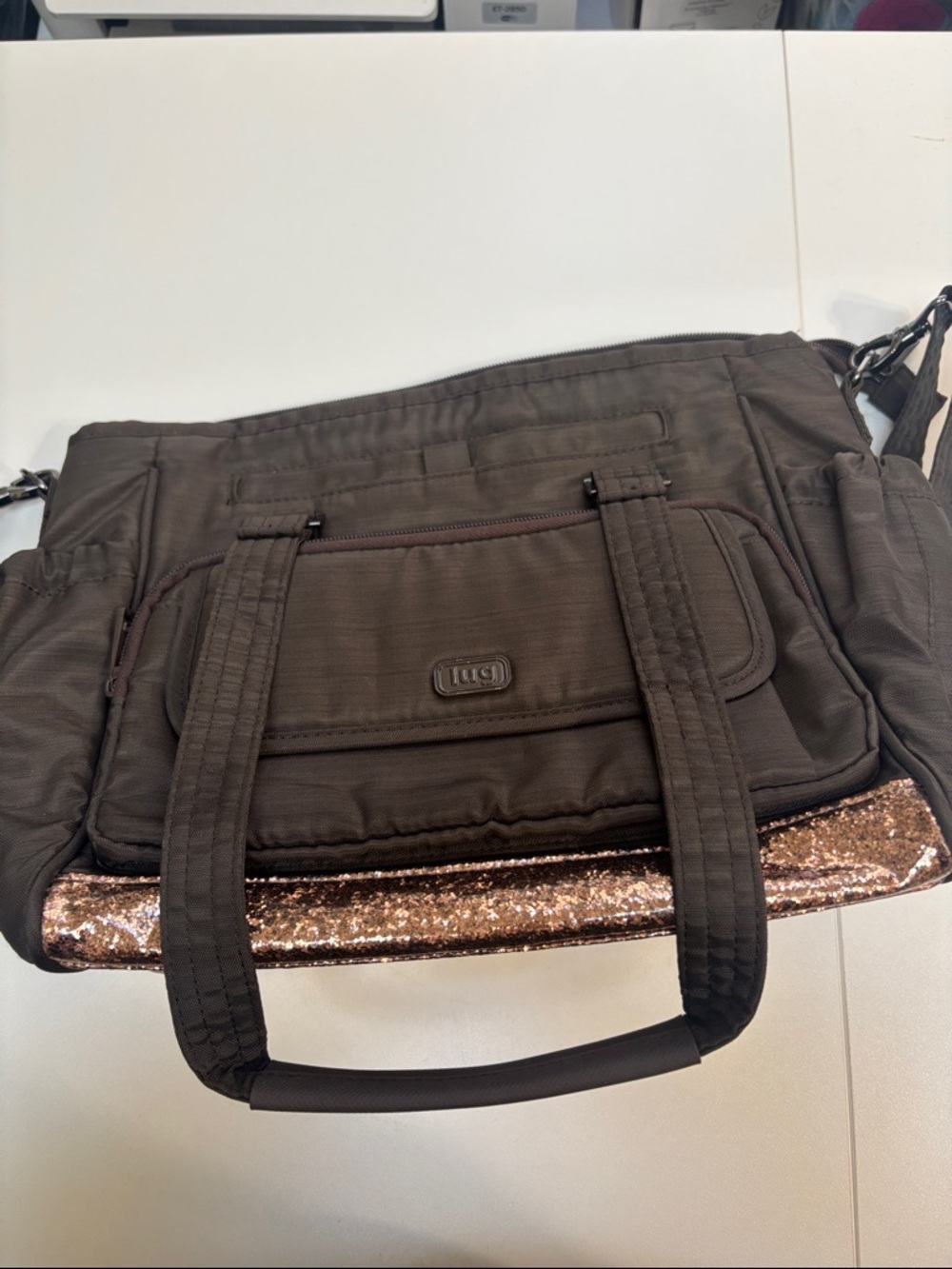 Lug Promende brown with brown glitter bottom